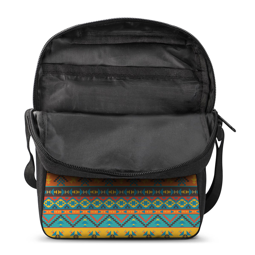Native Indian Inspired Pattern Print Rectangular Crossbody Bag