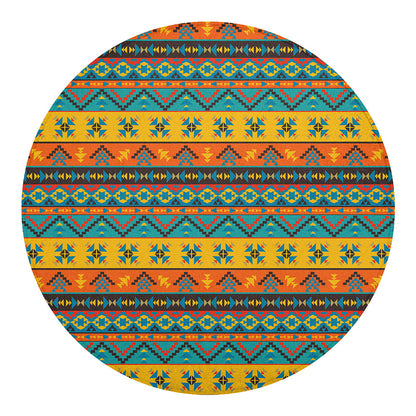 Native Indian Inspired Pattern Print Round Blanket