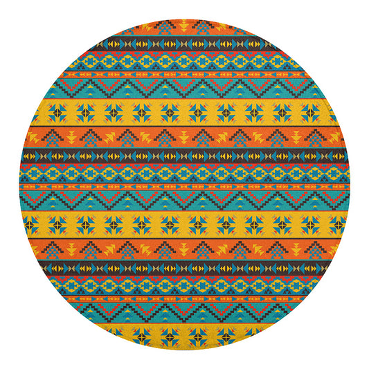 Native Indian Inspired Pattern Print Round Blanket
