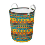 Native Indian Inspired Pattern Print Round Laundry Basket