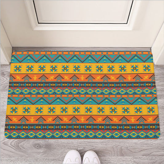 Native Indian Inspired Pattern Print Rubber Doormat