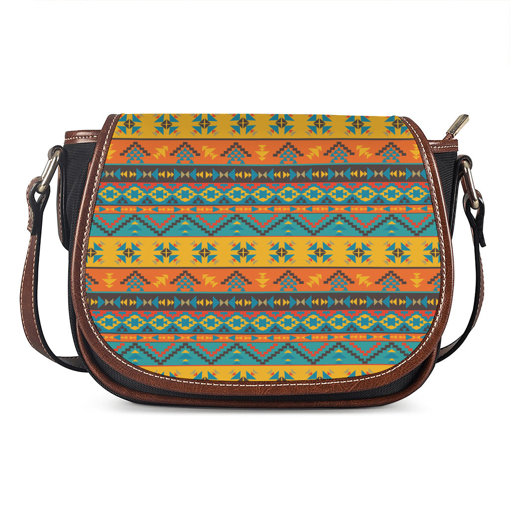 Native Indian Inspired Pattern Print Saddle Bag