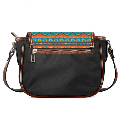 Native Indian Inspired Pattern Print Saddle Bag