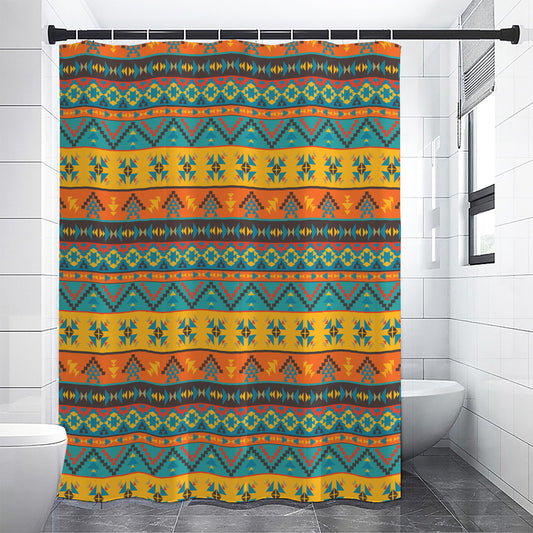 Native Indian Inspired Pattern Print Shower Curtain