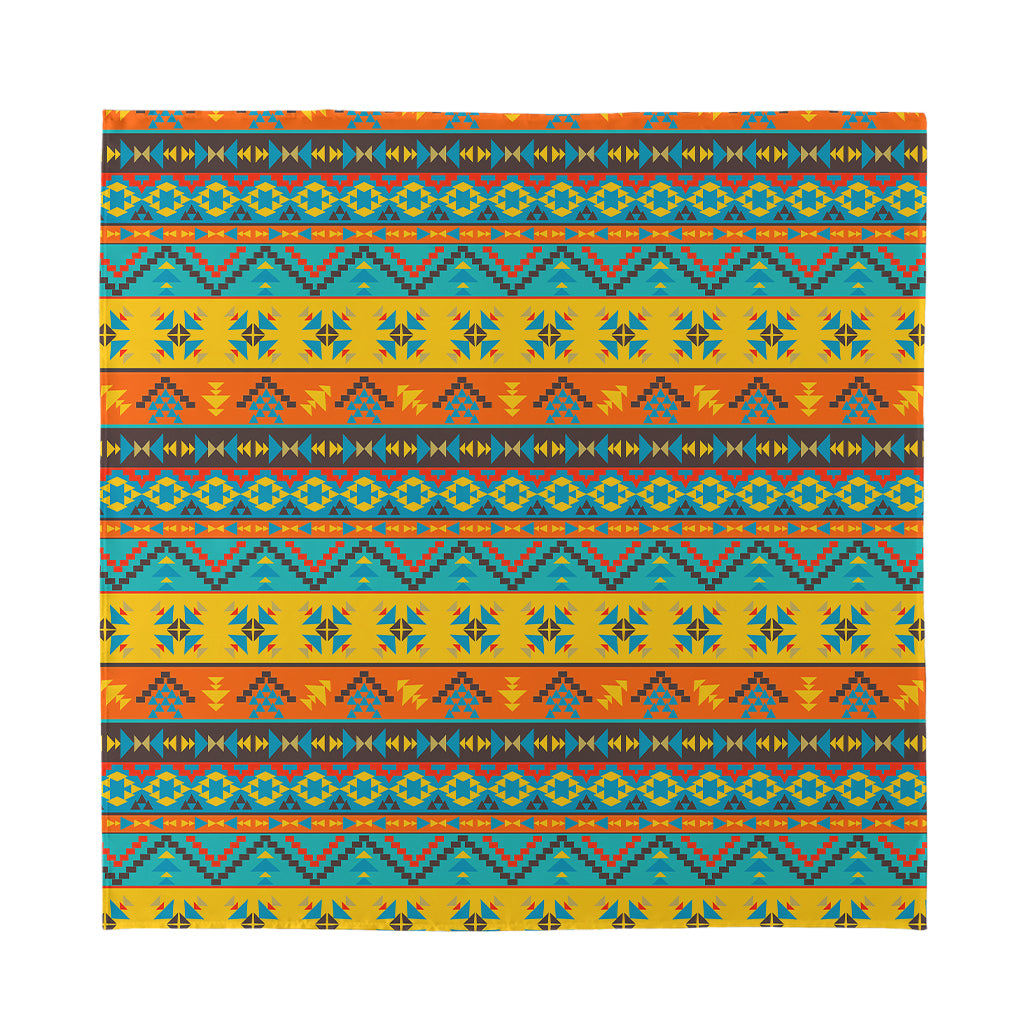 Native Indian Inspired Pattern Print Silk Bandana