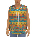 Native Indian Inspired Pattern Print Sleeveless Baseball Jersey