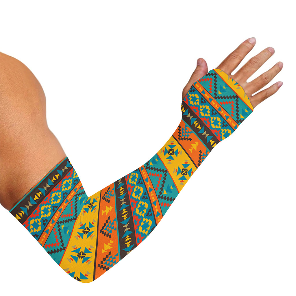 Native Indian Inspired Pattern Print Sun Protection Arm Sleeves