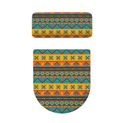 Native Indian Inspired Pattern Print Toilet Lid And Tank Cover Set