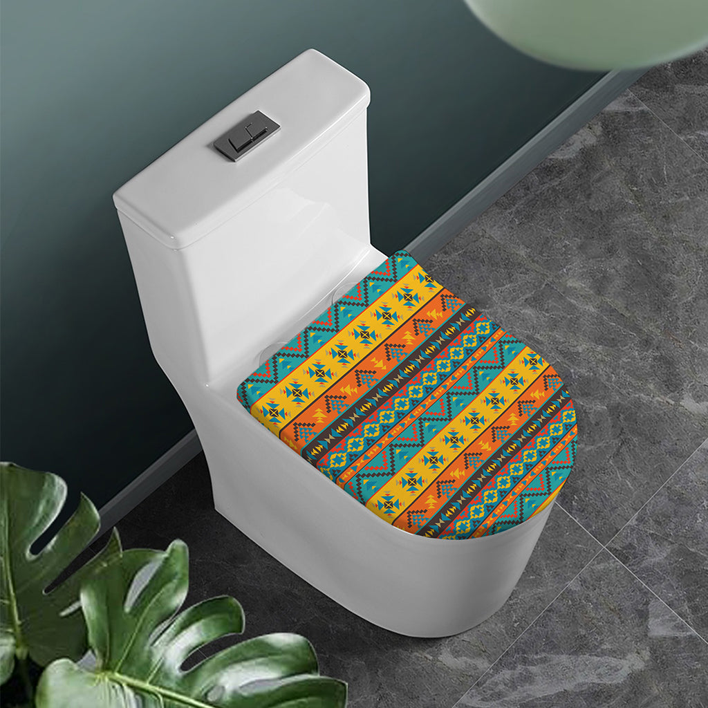 Native Indian Inspired Pattern Print Toilet Lid Cover
