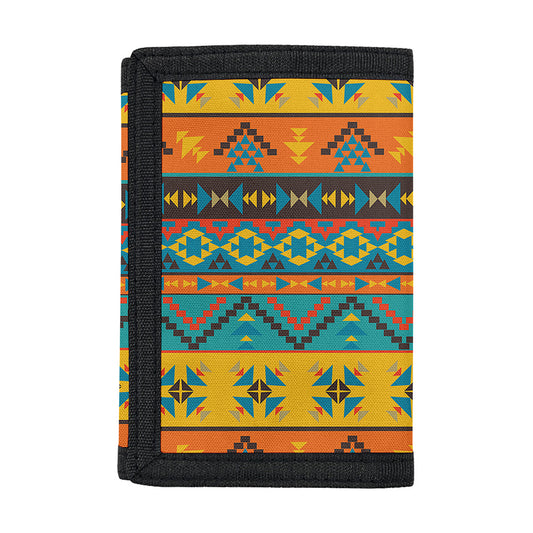 Native Indian Inspired Pattern Print Trifold Wallet