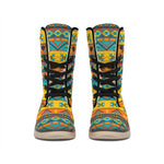 Native Indian Inspired Pattern Print Winter Boots