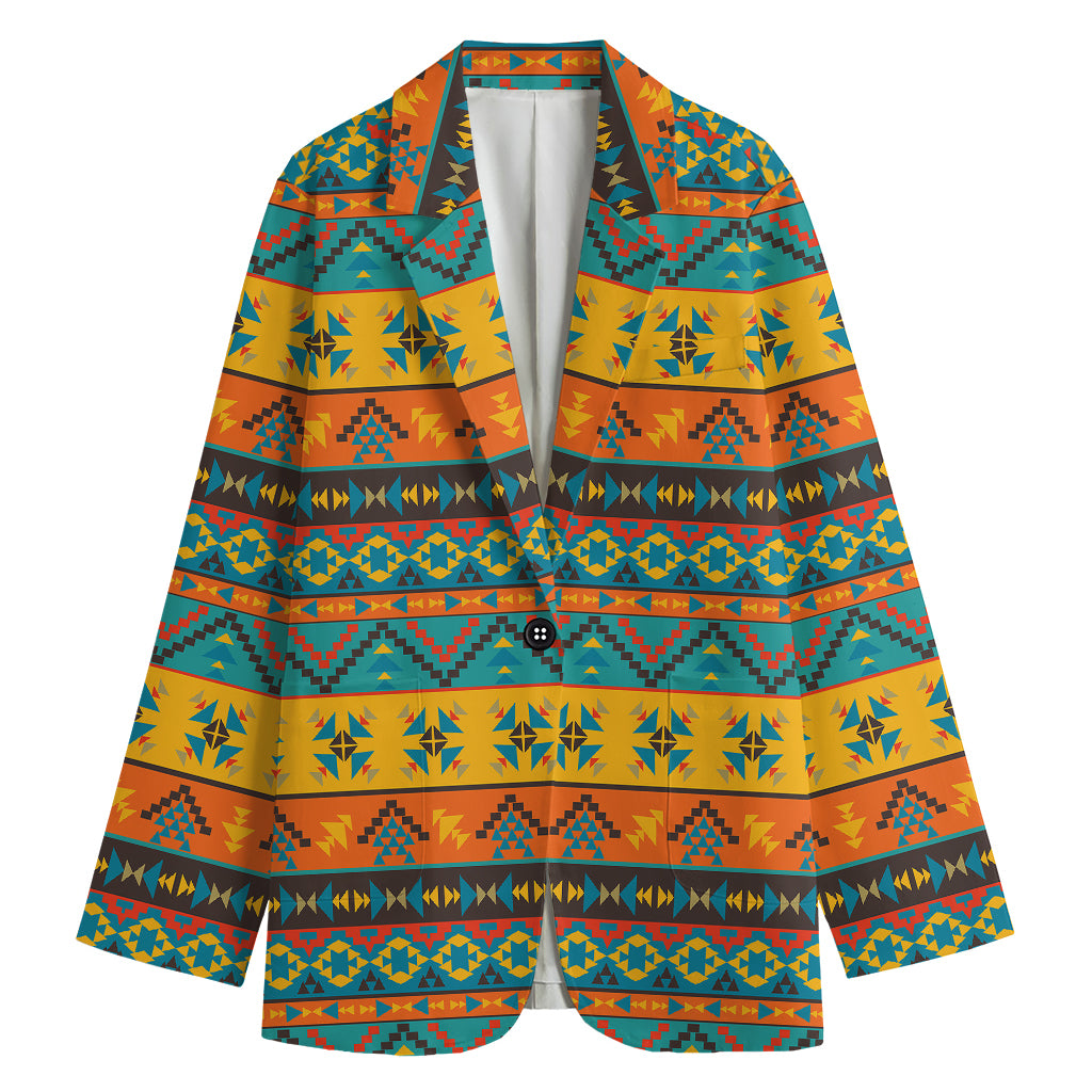 Native Indian Inspired Pattern Print Women's Blazer