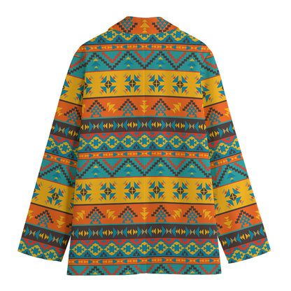Native Indian Inspired Pattern Print Women's Blazer