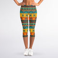 Native Indian Inspired Pattern Print Women's Capri Leggings