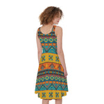 Native Indian Inspired Pattern Print Women's Sleeveless Dress