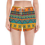 Native Indian Inspired Pattern Print Women's Split Running Shorts