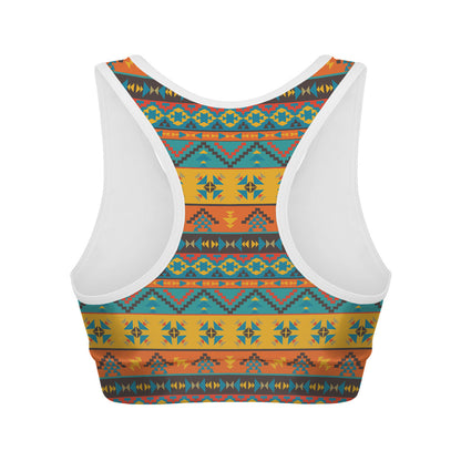 Native Indian Inspired Pattern Print Women's Sports Bra