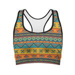 Native Indian Inspired Pattern Print Women's Sports Bra