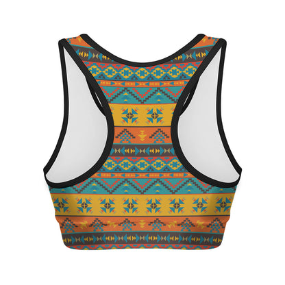 Native Indian Inspired Pattern Print Women's Sports Bra