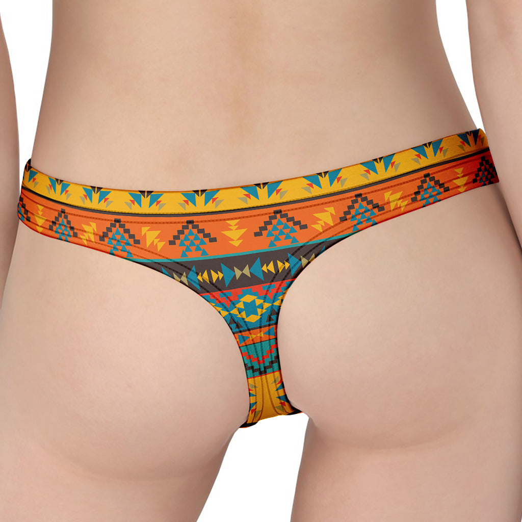 Native Indian Inspired Pattern Print Women's Thong