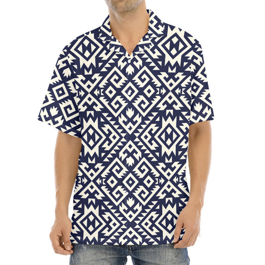 Native Indian Navajo Pattern Print Aloha Shirt