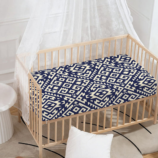 Native Indian Navajo Pattern Print Baby Crib Sheet