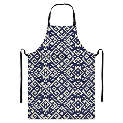 Native Indian Navajo Pattern Print Bib Apron With Pocket