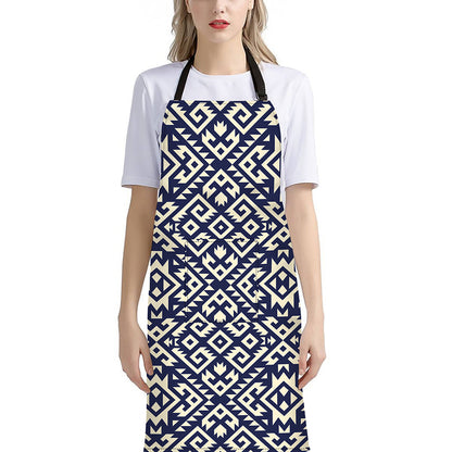 Native Indian Navajo Pattern Print Bib Apron With Pocket