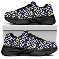 Native Indian Navajo Pattern Print Black Chunky Shoes