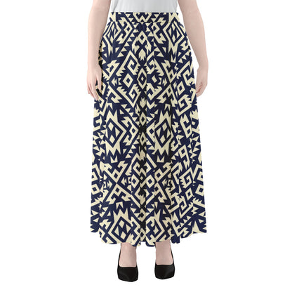 Native Indian Navajo Pattern Print Chiffon Maxi Skirt