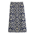 Native Indian Navajo Pattern Print Cotton Front Slit Maxi Skirt