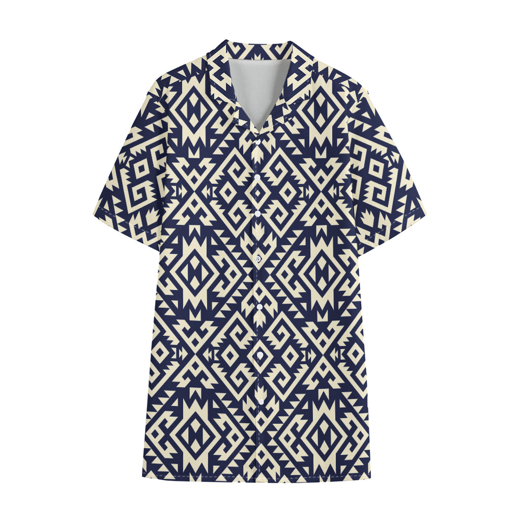 Native Indian Navajo Pattern Print Cotton Hawaiian Shirt