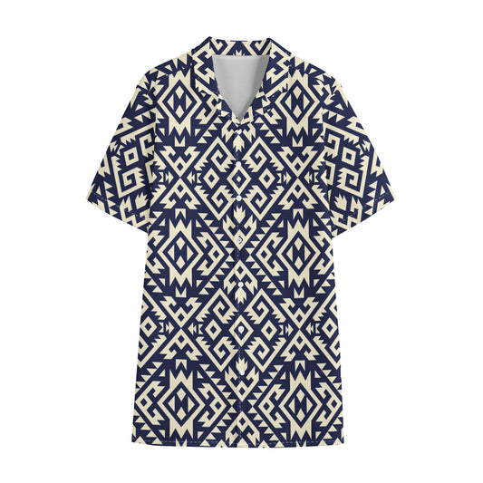 Native Indian Navajo Pattern Print Cotton Hawaiian Shirt