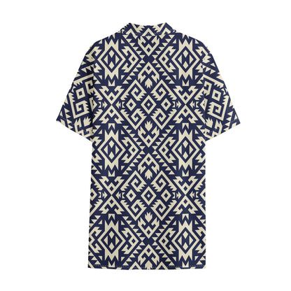 Native Indian Navajo Pattern Print Cotton Hawaiian Shirt