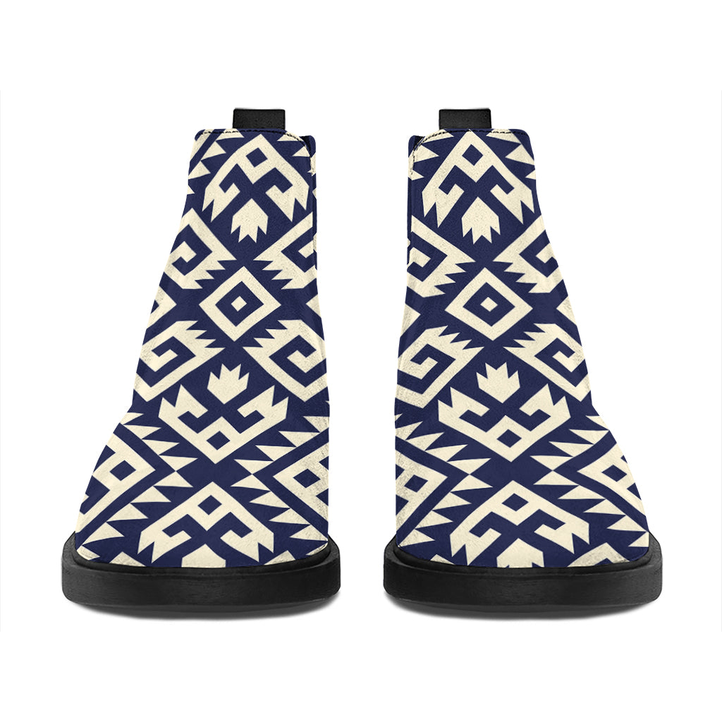 Native Indian Navajo Pattern Print Flat Ankle Boots