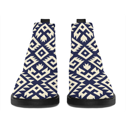 Native Indian Navajo Pattern Print Flat Ankle Boots