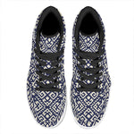 Native Indian Navajo Pattern Print High Top Leather Sneakers