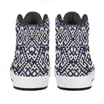 Native Indian Navajo Pattern Print High Top Leather Sneakers
