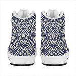 Native Indian Navajo Pattern Print High Top Leather Sneakers