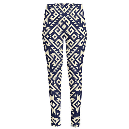 Native Indian Navajo Pattern Print High-Waisted Pocket Leggings