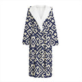 Native Indian Navajo Pattern Print Hooded Bathrobe