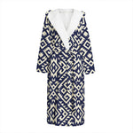 Native Indian Navajo Pattern Print Hooded Bathrobe