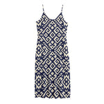 Native Indian Navajo Pattern Print Jersey Midi Cami Dress