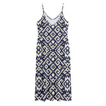 Native Indian Navajo Pattern Print Jersey Midi Cami Dress