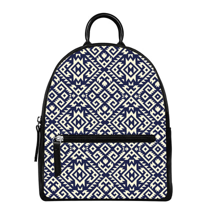 Native Indian Navajo Pattern Print Leather Backpack