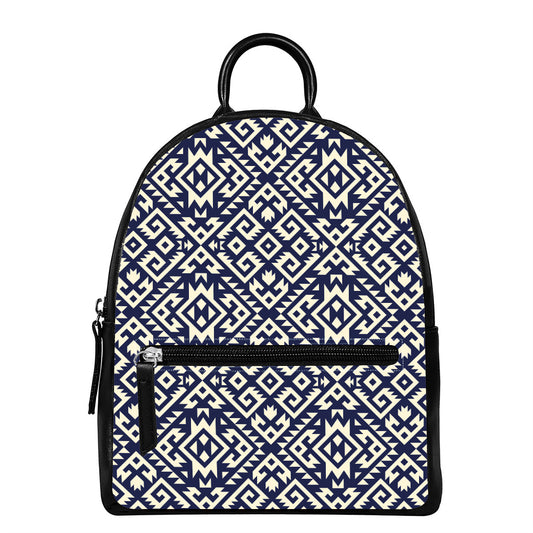 Native Indian Navajo Pattern Print Leather Backpack