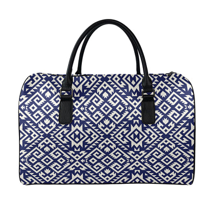 Native Indian Navajo Pattern Print Leather Duffle Bag