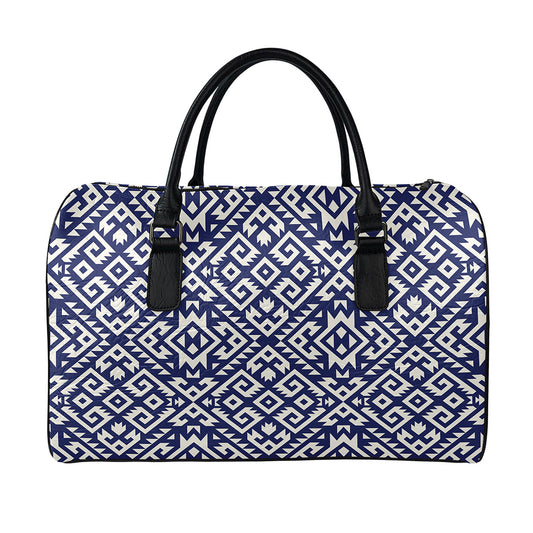 Native Indian Navajo Pattern Print Leather Duffle Bag