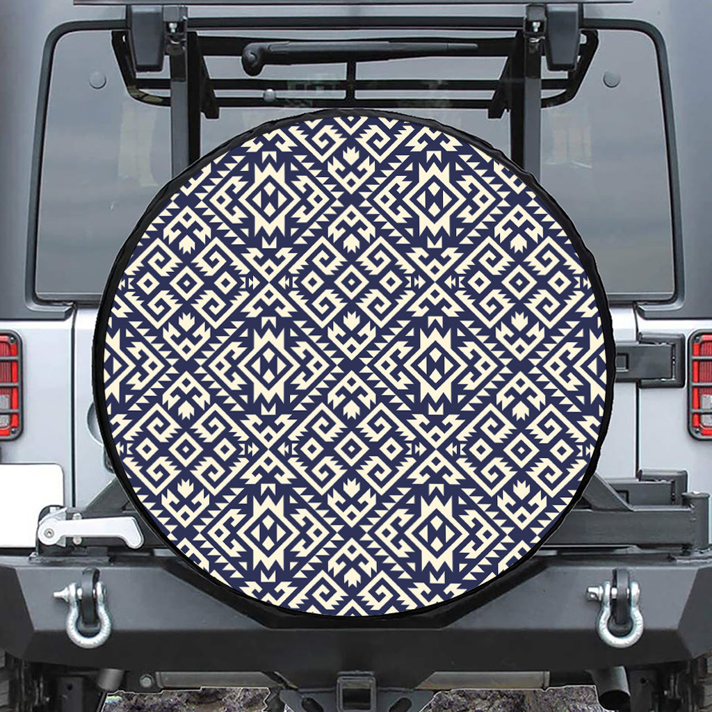 Native Indian Navajo Pattern Print Leather Spare Tire Cover