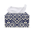 Native Indian Navajo Pattern Print Leather Tissue Box Cover